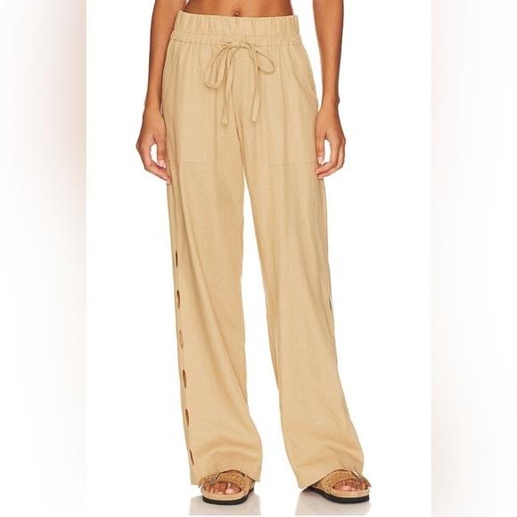 Sanctuary Pants - SANCTUARY Stella Tie Waist Side Cutout Pants in True Khaki / Size XS /